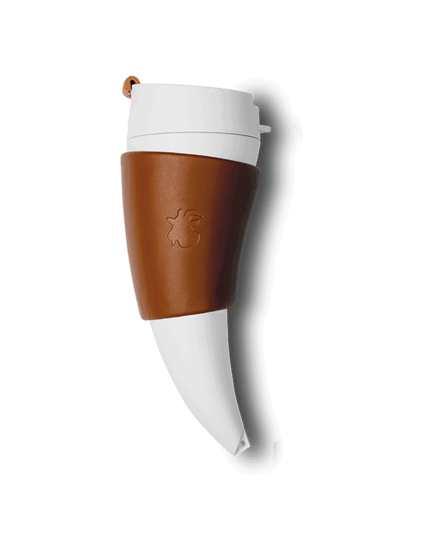 Coffee mug 12oz with real leather holder by GOAT STORY