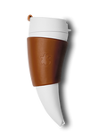 Coffee mug with Real Leather holder and straps by GOAT STORY