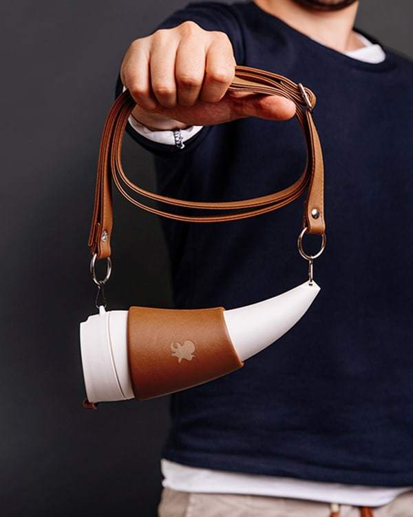 Goat mug Brown with straps 100% leak proof